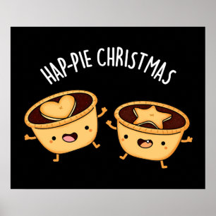 Kerstmis met de hap-taart Funny kerstmis Pun Dark  Poster