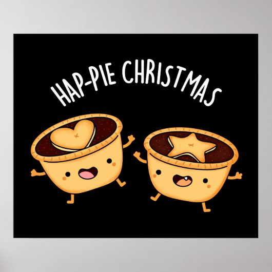Kerstmis met de hap-taart Funny kerstmis Pun Dark  Poster (Voorkant)