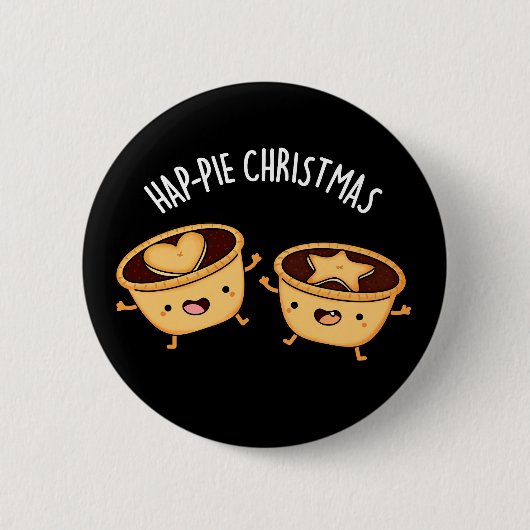 Kerstmis met de hap-taart Funny kerstmis Pun Dark  Ronde Button 5,7 Cm (Voorkant)