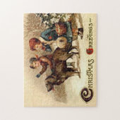 Kerstmis met de hond legpuzzel (Verticaal)