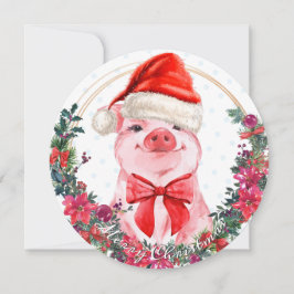 Kerstmis met de juffrouw van Piglet Bow met de gro Feestdagenkaart