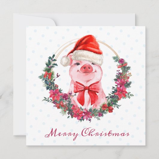 Kerstmis met de juffrouw van Piglet Bow met de gro Feestdagenkaart (Voorkant)