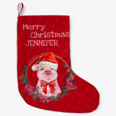 Kerstmis met de juffrouw van Piglet Bow met de gro Kleine Kerstsok (Voorkant)