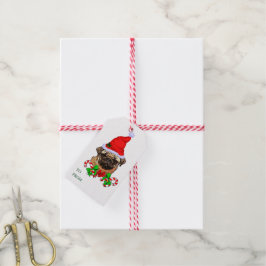 Kerstmis met de kerstbeker cadeaulabel