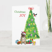 Kerstmis met de kerstbeker en de feestdag feestdagen kaart (Voorkant)