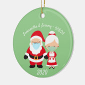 Kerstmis met de kerstman en mevrouw Claus Wedding Keramisch Ornament (Links)