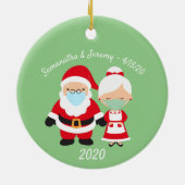 Kerstmis met de kerstman en mevrouw Claus Wedding Keramisch Ornament (Achterkant)