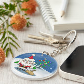 Kerstmis met de Kerstman en zijn rendierSleutelhan Sleutelhanger (Voorkant Rechts)