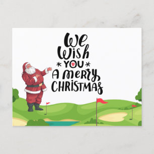 Kerstmis met de kerstman Golfer Merry op golfbaan Briefkaart