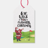 Kerstmis met de kerstman Golfer Merry op golfbaan Cadeaulabel (Voorkant)