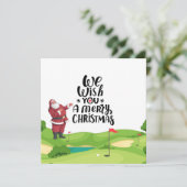 Kerstmis met de kerstman Golfer Merry op golfbaan Kaart (Staand voorkant)