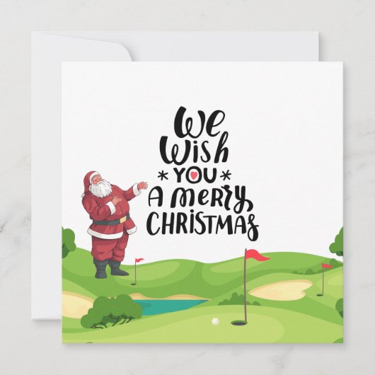 Kerstmis met de kerstman Golfer Merry op golfbaan Kaart (Voorkant)