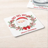 Kerstmis met de kerstman kartonnen onderzetters (Schuin)