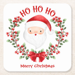 Kerstmis met de kerstman kartonnen onderzetters