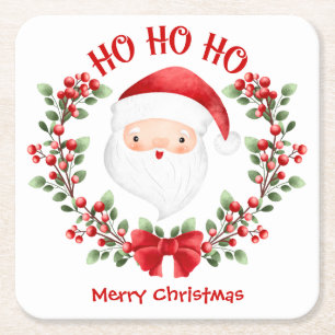 Kerstmis met de kerstman kartonnen onderzetters