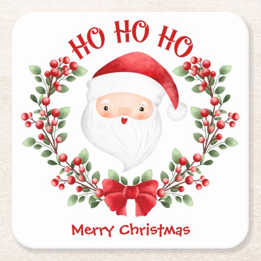 Kerstmis met de kerstman kartonnen onderzetters (Voorkant)