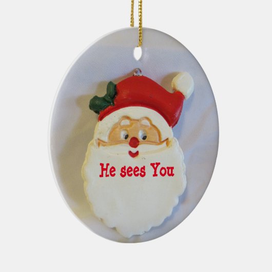 Kerstmis met de kerstman keramisch ornament (Rechts)