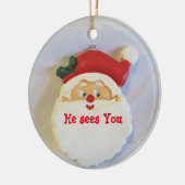 Kerstmis met de kerstman keramisch ornament (Links)