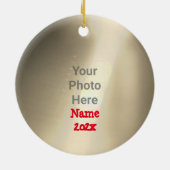 Kerstmis met de kerstman keramisch ornament (Achterkant)