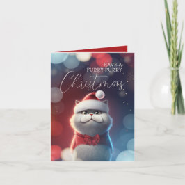 Kerstmis met de kerststaart van Santa Cat Kaart