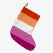 Kerstmis met de Lesbiaanse Pride Flag Kleine Kerstsok (Voorkant (Hangend))