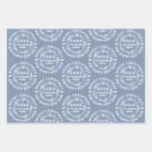 Kerstmis met de naam "Merry Kerstmis" dusty blue Inpakpapier Vel (Voorkant)