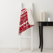 Kerstmis met de naam Red White Green Sherpa Deken (In situ)