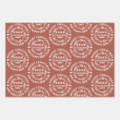 Kerstmis met de naam terracotta inpakpapier vel (Voorkant)