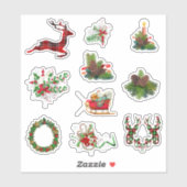 Kerstmis met de ornament Decor Pset Deer Sticker (Vel)