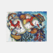Kerstmis met de oude Frosty de Sneeuwman Fleece Deken (Voorkant (Horizontaal))