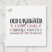 kerstmis met de oude mode-snoepriet bedankjes labels (Voorkant)