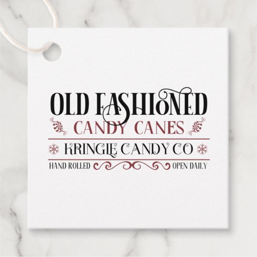 kerstmis met de oude mode-snoepriet bedankjes labels (Voorkant)