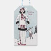 Kerstmis met de Oude Sneeuwkoningin Cadeaulabel (Voorkant)