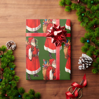 Kerstmis met de Oude World Santa Vintage Cadeaupapier