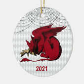  Kerstmis met de Rode Griffin Keramisch Ornament (Links)