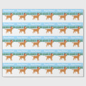Kerstmis met de Rode Labrador Santa Hat Cadeaupapier (Vlak)