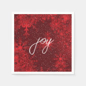 Kerstmis met de rode sneeuwvlokken die sneeuw vall servet (Voorkant)