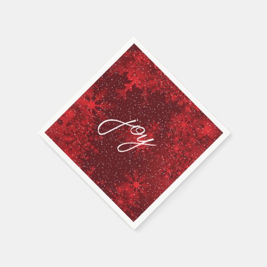 Kerstmis met de rode sneeuwvlokken die sneeuw vall servet (Hoek)