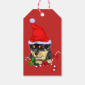Kerstmis met de rottweiler Cute Santa Puppy Rottwe Cadeaulabel (Achterkant)