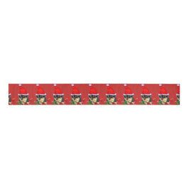 Kerstmis met de rottweiler Cute Santa Puppy Rottwe Grosgrain Lint
