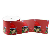 Kerstmis met de rottweiler Cute Santa Puppy Rottwe Grosgrain Lint (Spoel)