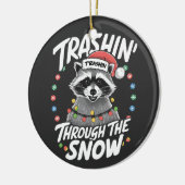 Kerstmis met de sneeuwpret met een grappige wasbee keramisch ornament (Links)