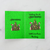 Kerstmis met de stokstaartjes, kaart (Binnen)