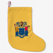 Kerstmis met de vlag van New Jersey Kleine Kerstsok (Voorkant)