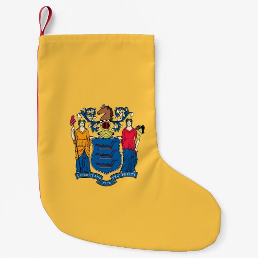 Kerstmis met de vlag van New Jersey Kleine Kerstsok (Voorkant)