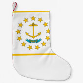 Kerstmis met de vlag van Rhode Island Kleine Kerstsok (Voorkant)