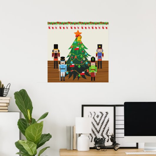 Kerstmis met de voedingskrakers poster (Thuiskantoor)