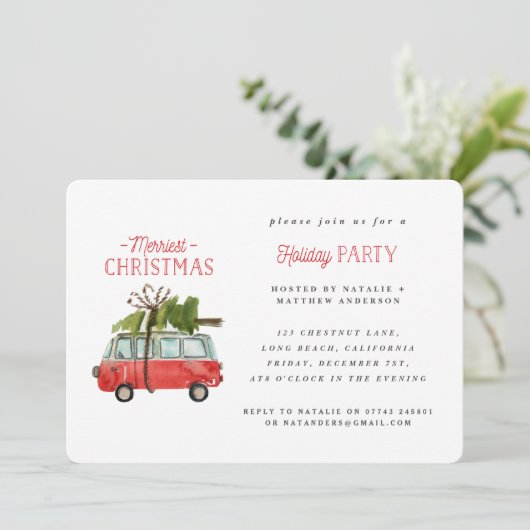 Kerstmis met de... waterverf van feestdagenkaart (Staand voorkant)