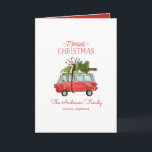 Kerstmis met de... waterverf van kaart<br><div class="desc">In de feeststemming met deze leuke waterverf auto en kerstboomontwerp. Een prachtige hand geschilderde rode auto en groene boom, geeft een traditioneel rustig gevoel, dat wordt gecomplimenteerd door een modern, trendy, gewaagd script font. De tekst kan met uw familienaam en bericht worden gepersonaliseerd om het extra speciaal te maken. deel...</div>