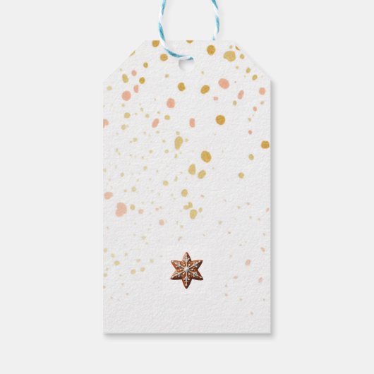 Kerstmis met dennenzak en kerstmuizen cadeaulabel (Achterkant)